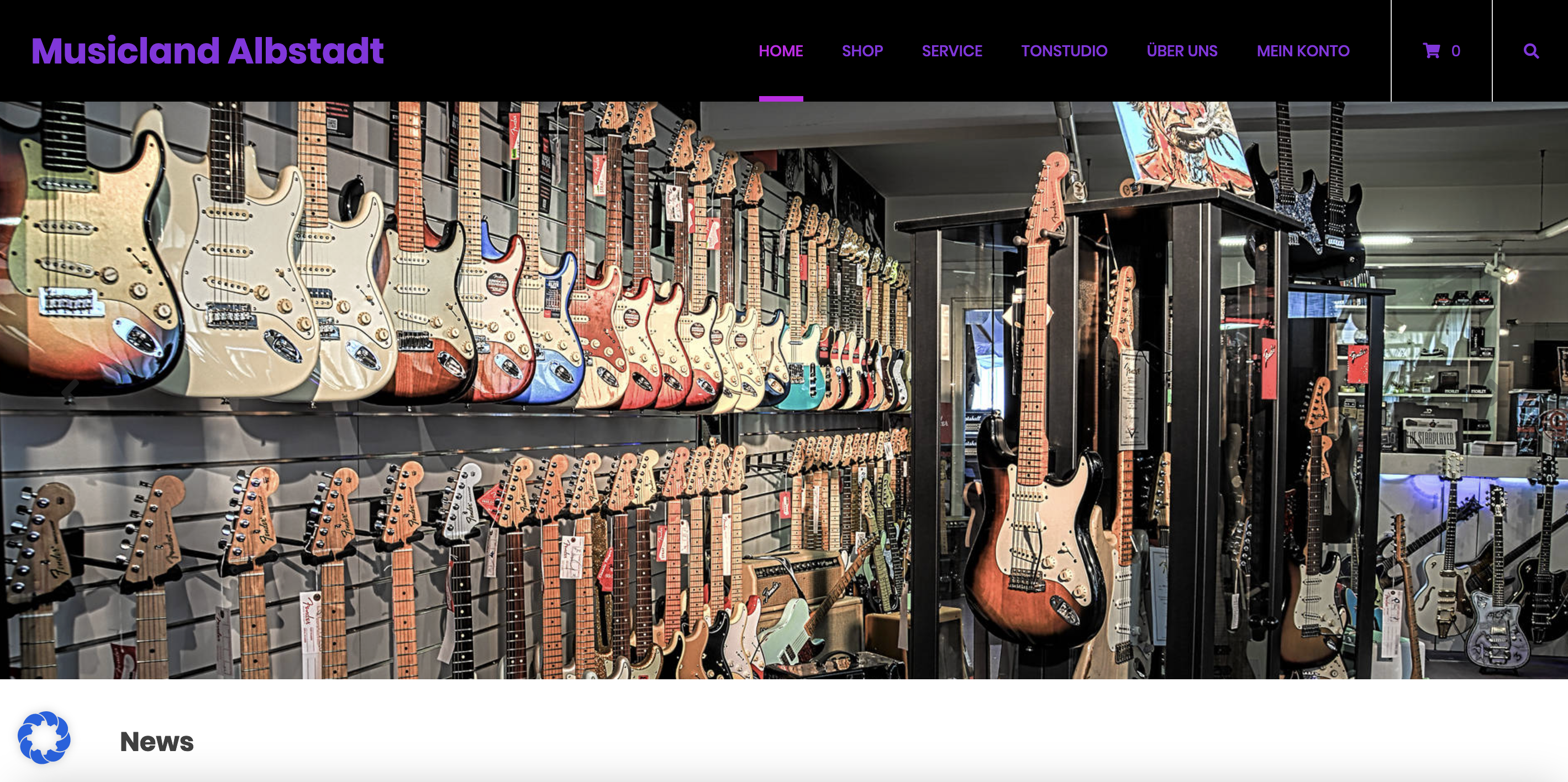 Homepage Onlineshop Musicland Albstadt